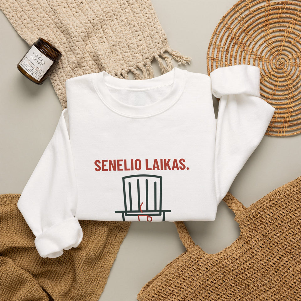 Džemperis be gobtuvo „Senelio laikas. Neskubinti“ – Gildan 18000 gaminio vaizdas 5