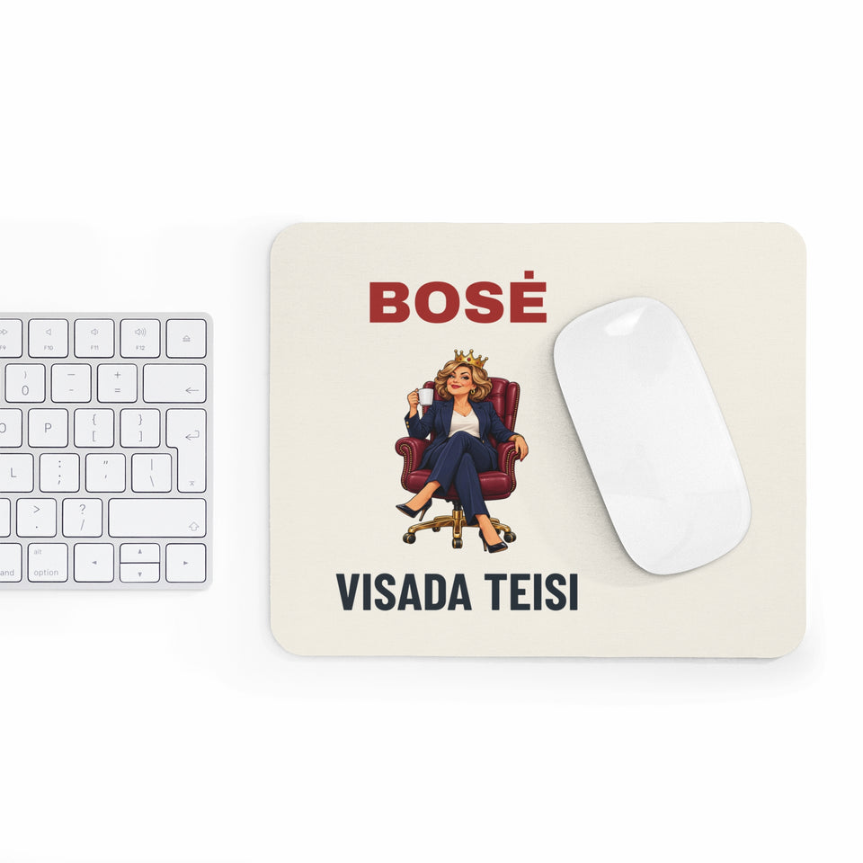 Pelės kilimėlis „Bosė visada teisi“ ant stalo