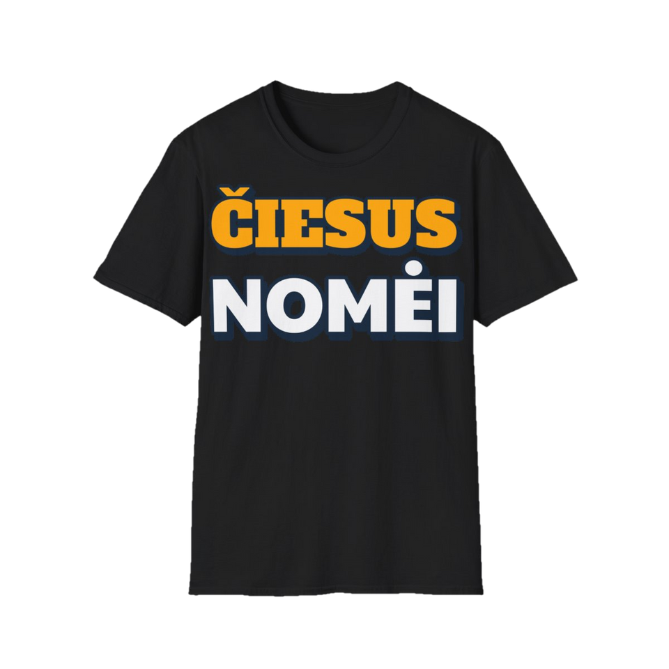 Marškinėliai „Čiesus nomėi“ – juoda