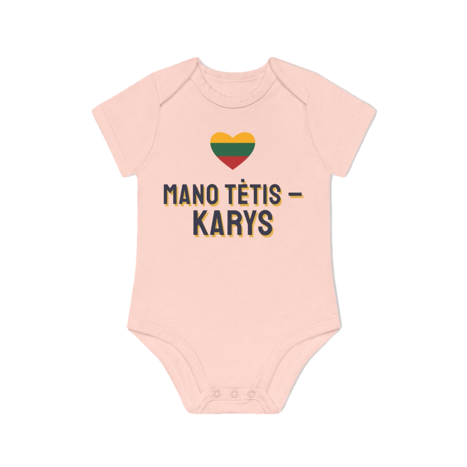 Smėlinukas „Mano tėtis – karys“ – pudros rožinė