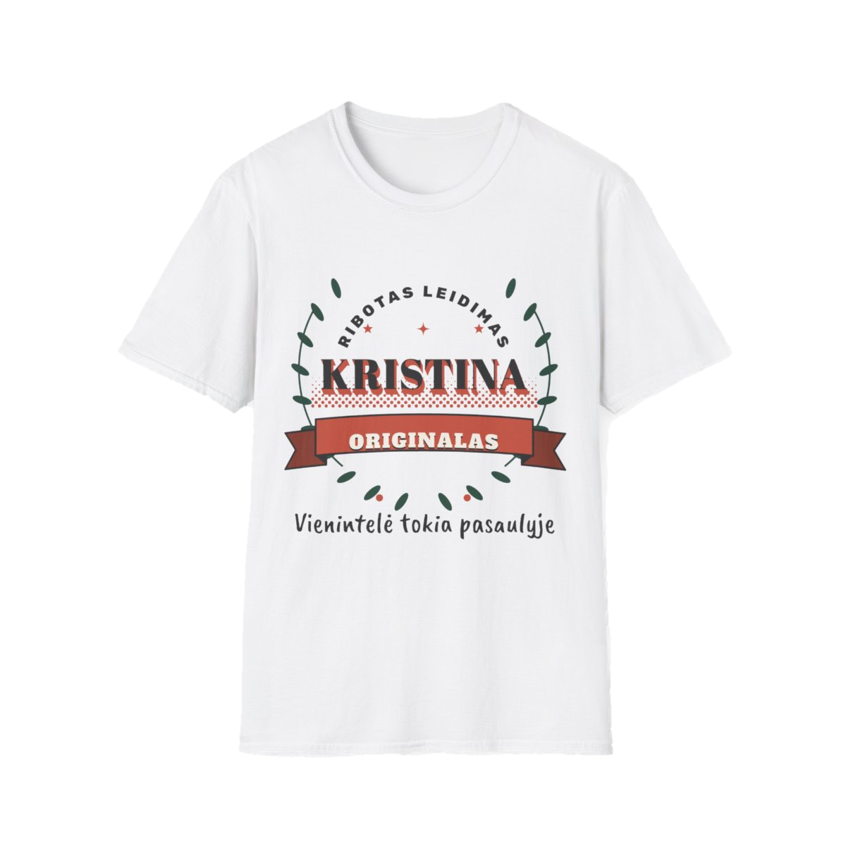 Marškinėliai „Kristina. Ribotas leidimas“ – balta