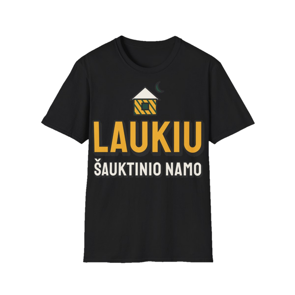 Marškinėliai „Laukiu šauktinio namo“ – juoda
