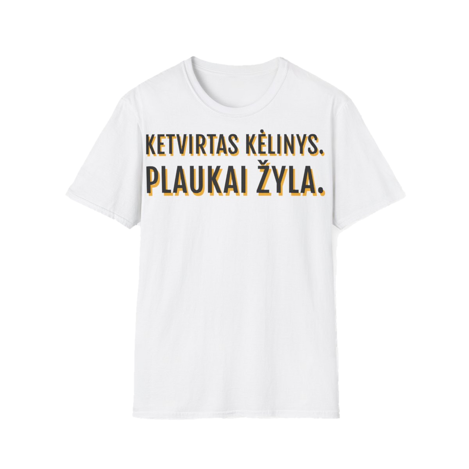 Marškinėliai „Ketvirtas kėlinys. Plaukai žyla.“ – balta