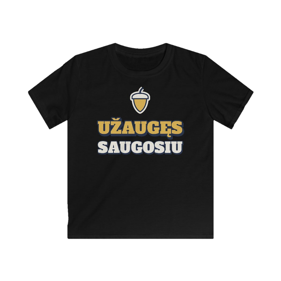Vaikiški marškinėliai „Užaugęs saugosiu“ – juoda