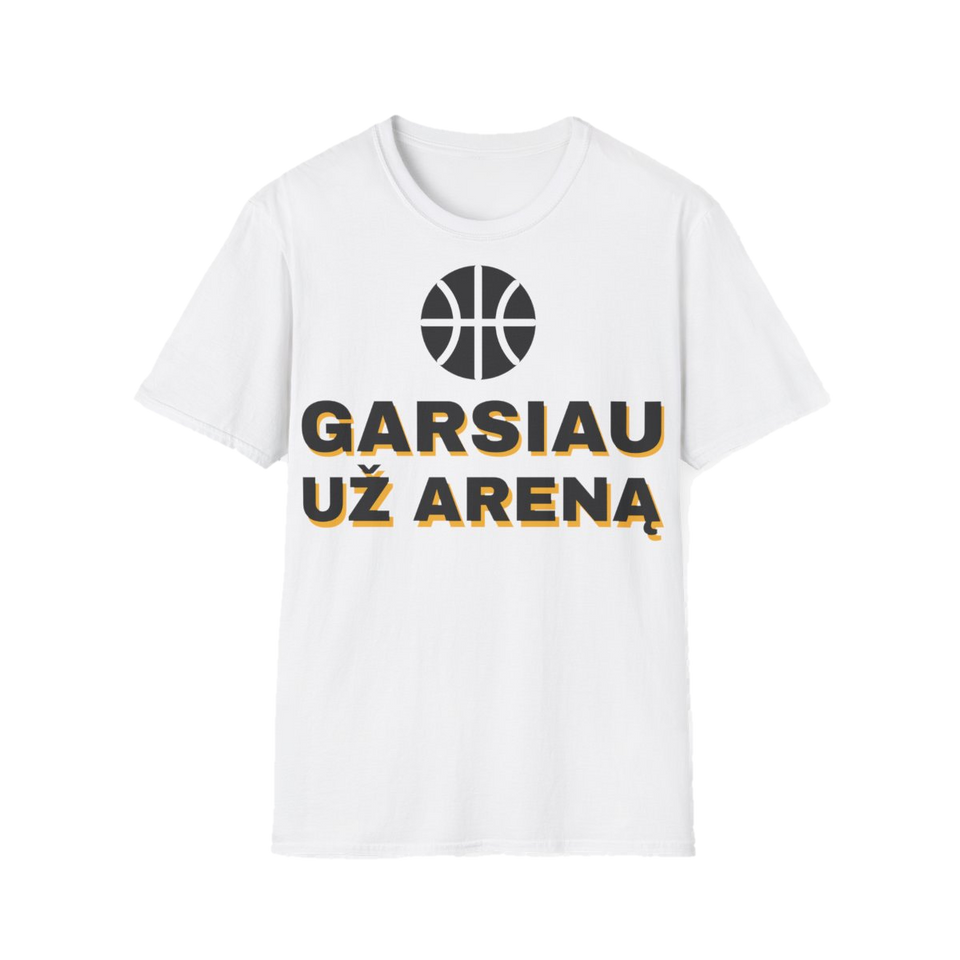 Marškinėliai „Garsiau už areną“ – balta