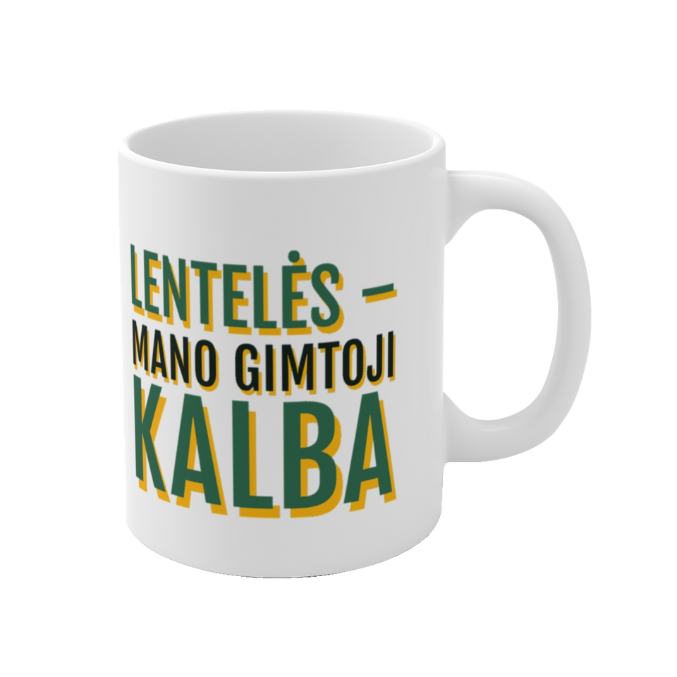 Puodelis „Lentelės – mano gimtoji kalba“ – vaizdas 1