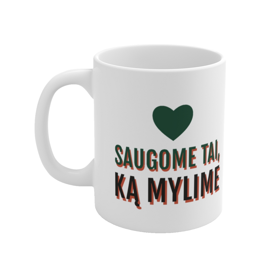 Puodelis „Saugome tai, ką mylime“ – vaizdas 2