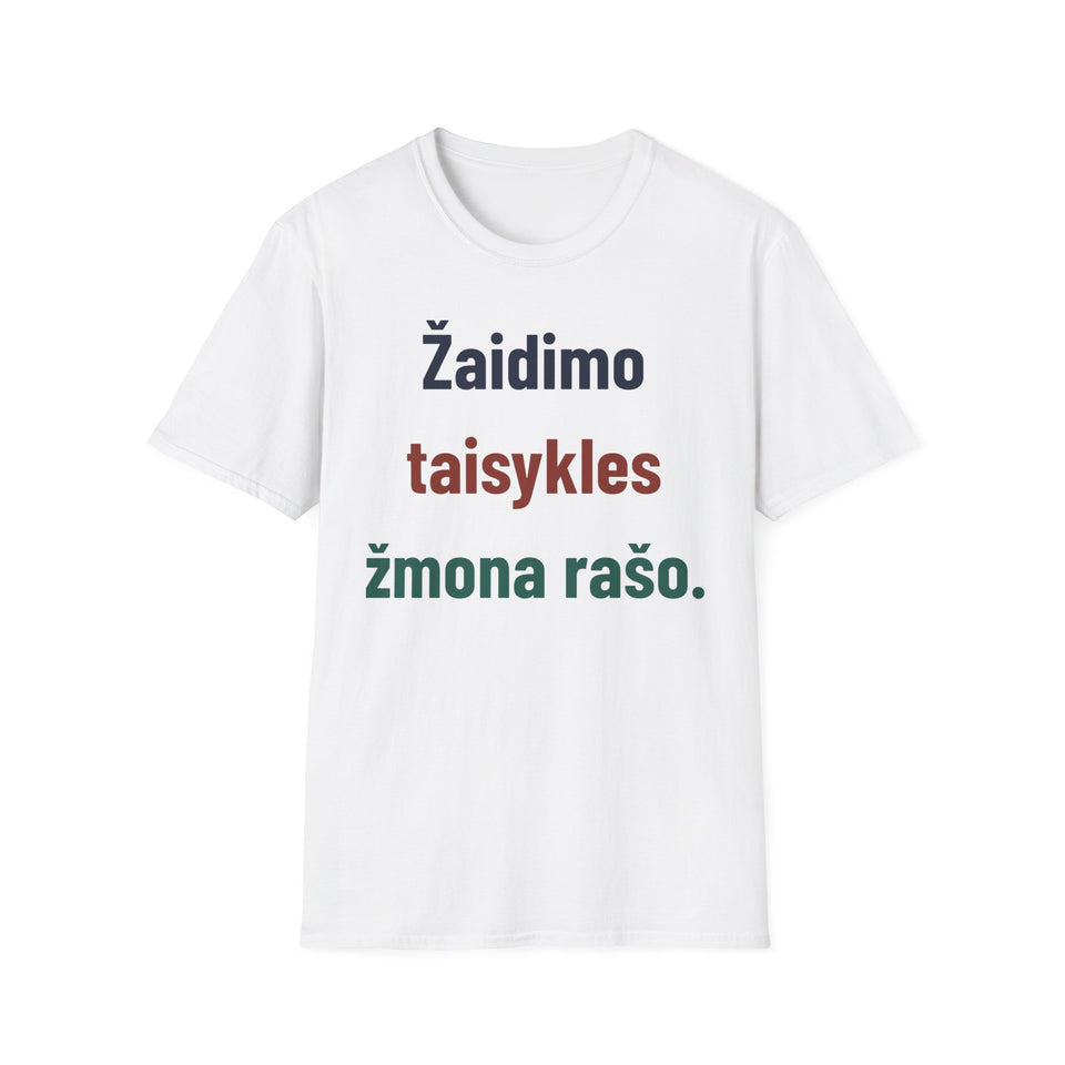 Žaidimo taisykles žmona rašo.