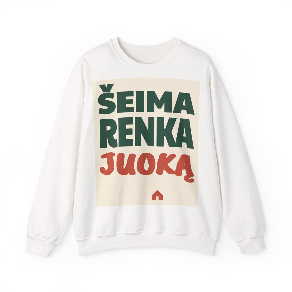 Šeima renka juoką.