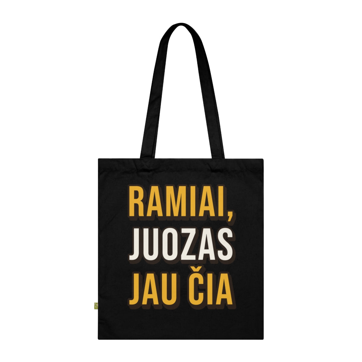 Krepšys „Ramiai, Juozas jau čia“ – juoda
