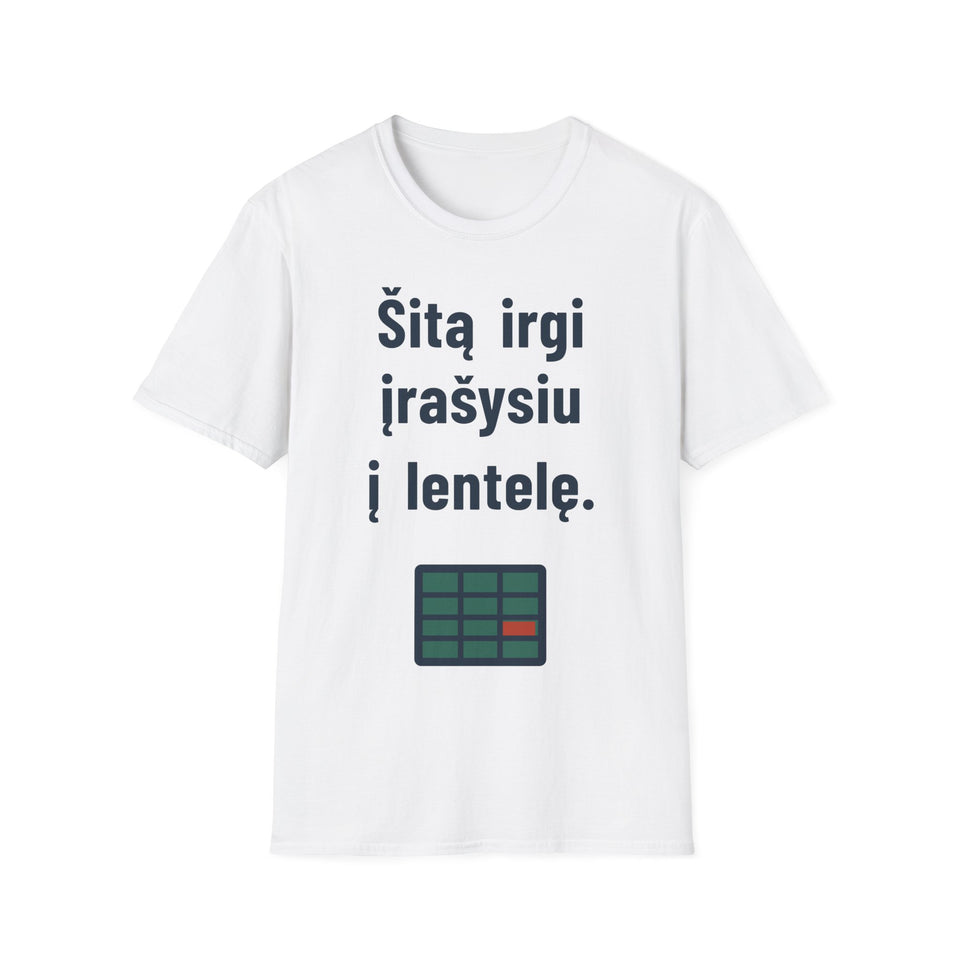 Šitą irgi įrašysiu į lentelę.