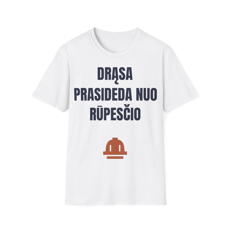Drąsa prasideda nuo rūpesčio — Marškinėliai, spaudos vaizdas