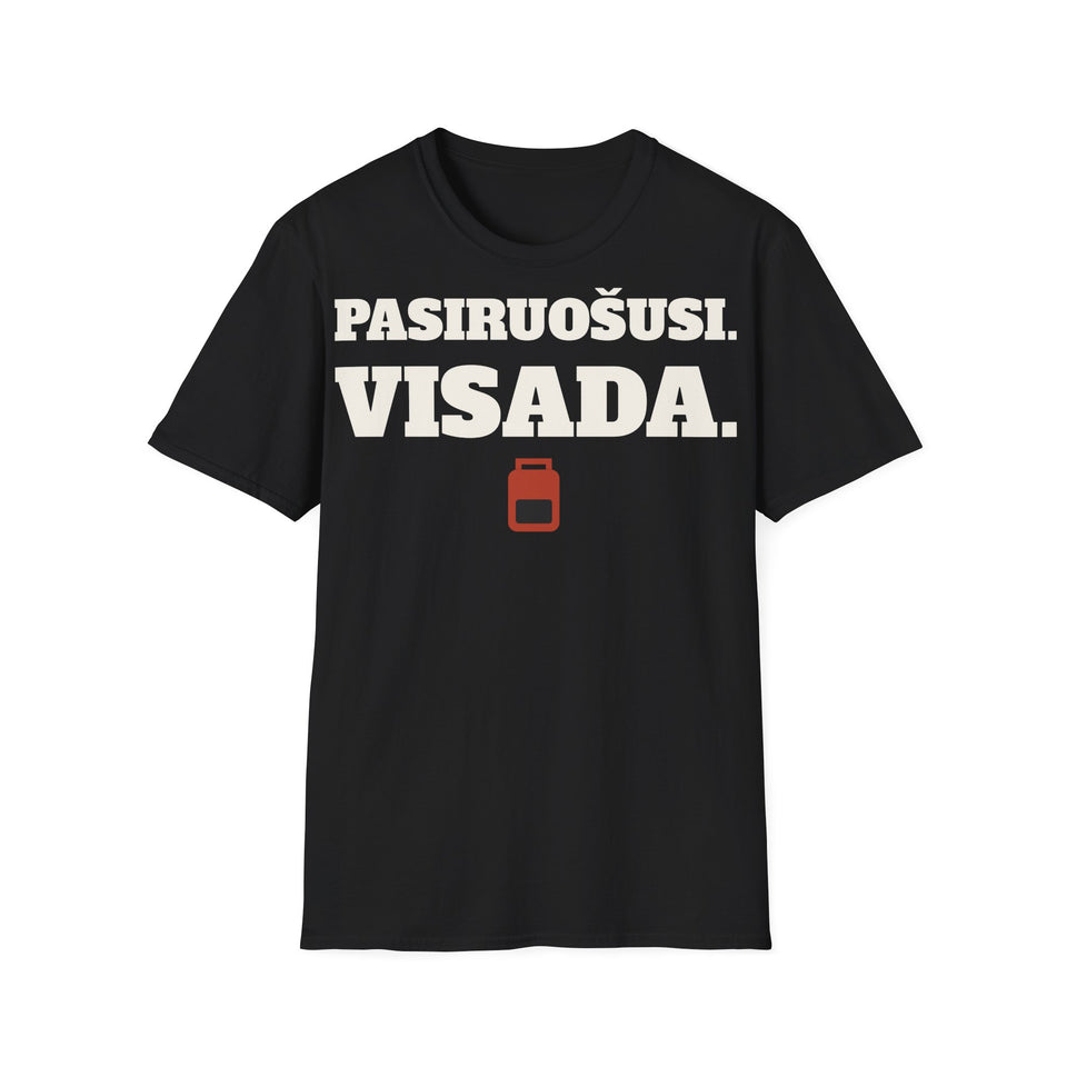Pasiruošusi. Visada. — Marškinėliai, spaudos pusė