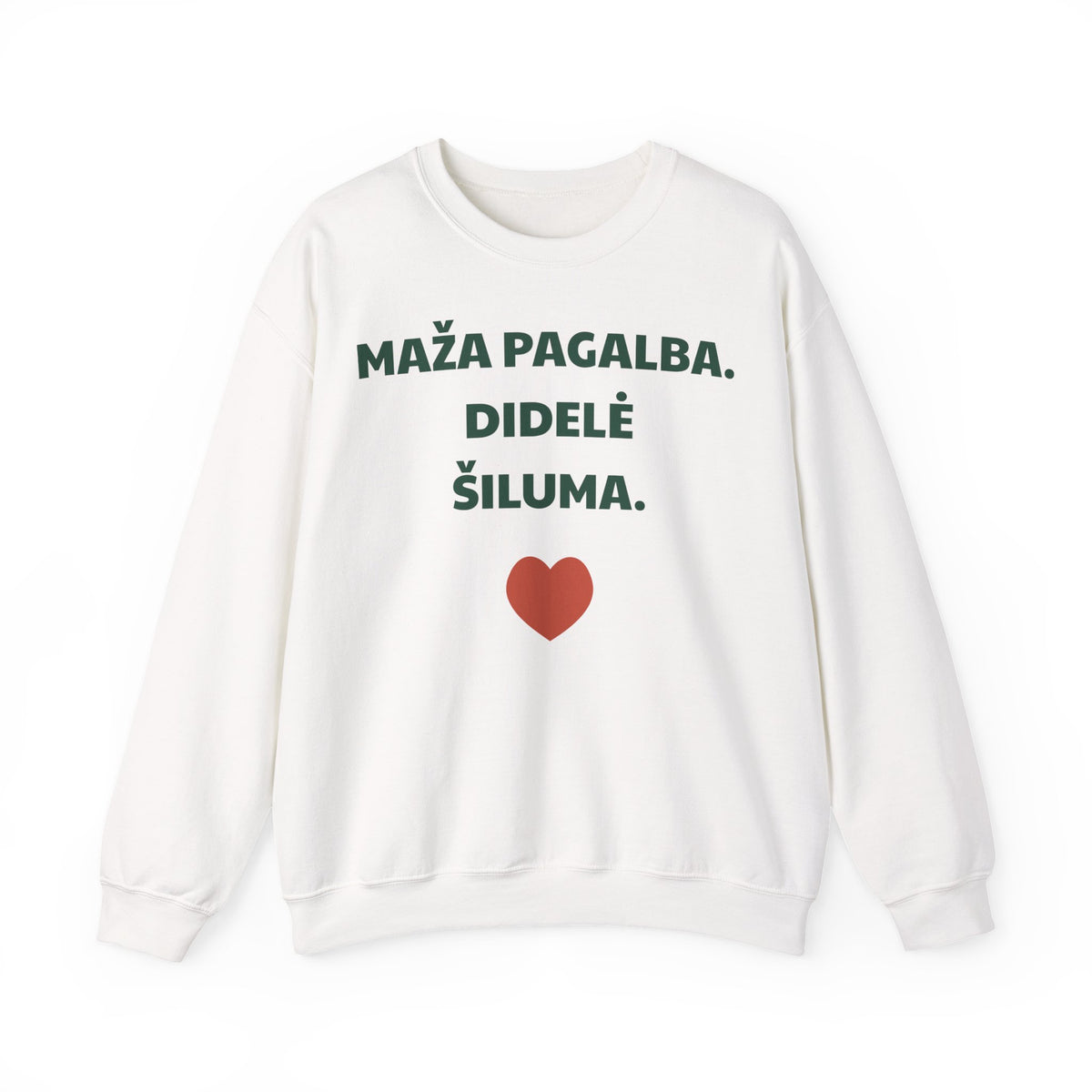 Maža pagalba. Didelė šiluma. — Džemperis, spauda priekyje