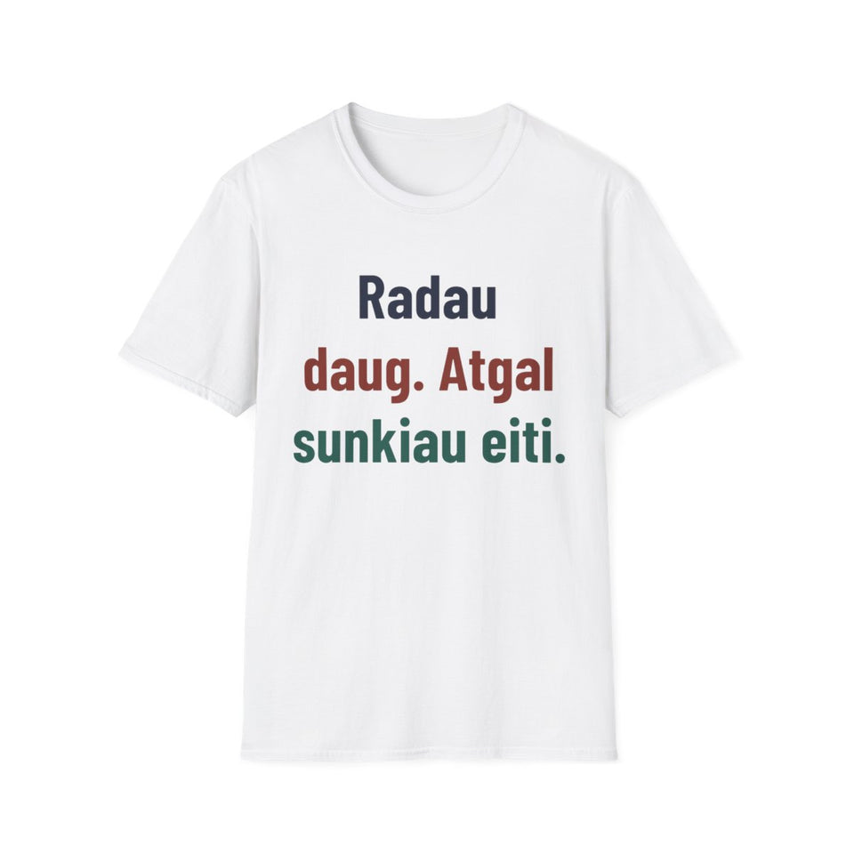 Radau daug. Atgal sunkiau eiti. · Marškinėliai · Balta