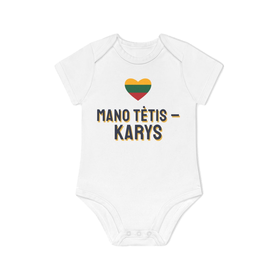 Smėlinukas „Mano tėtis – karys“ – balta