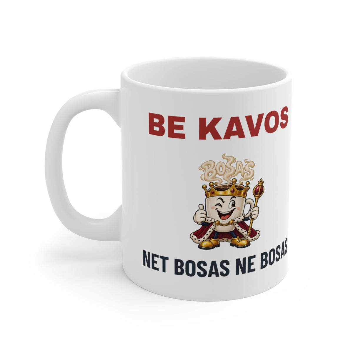 Puodelis „Be kavos net bosas ne bosas“ – gaminio vaizdas 3