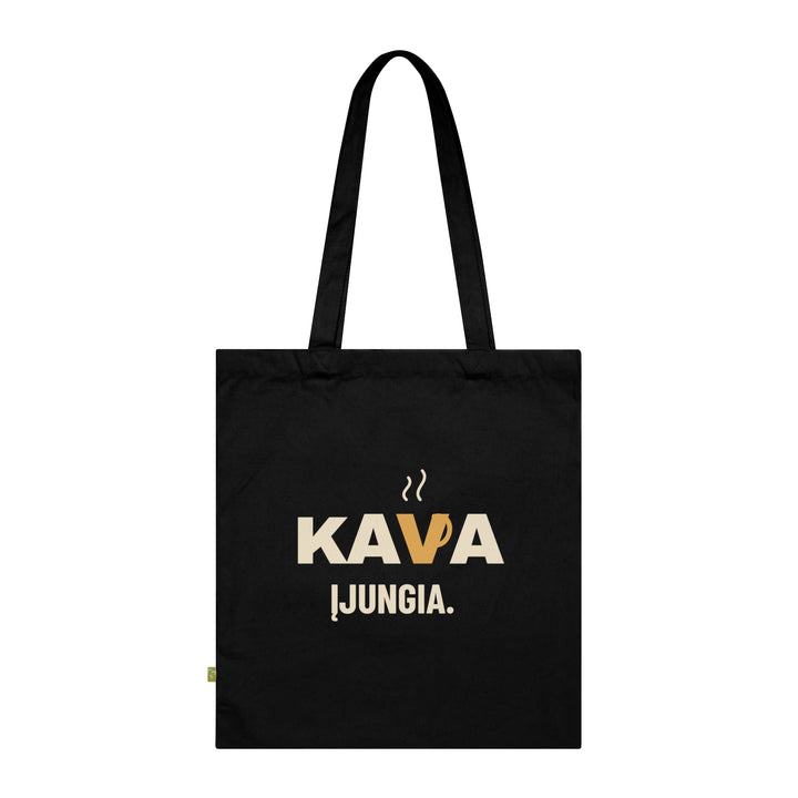 Medžiaginis krepšys „Kava įjungia“ – Westford Mill W801 gaminio vaizdas 1
