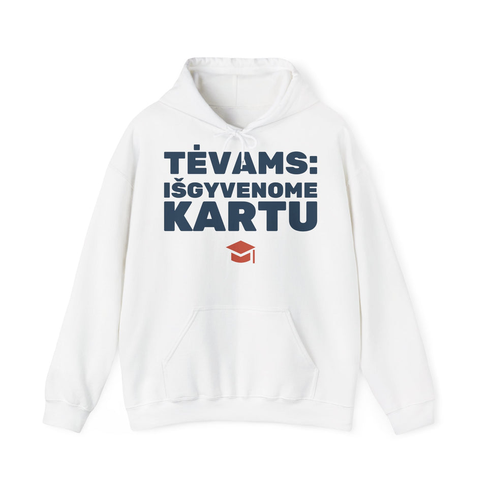 Tėvams: išgyvenome kartu — Džemperis su gobtuvu, spaudos pusė