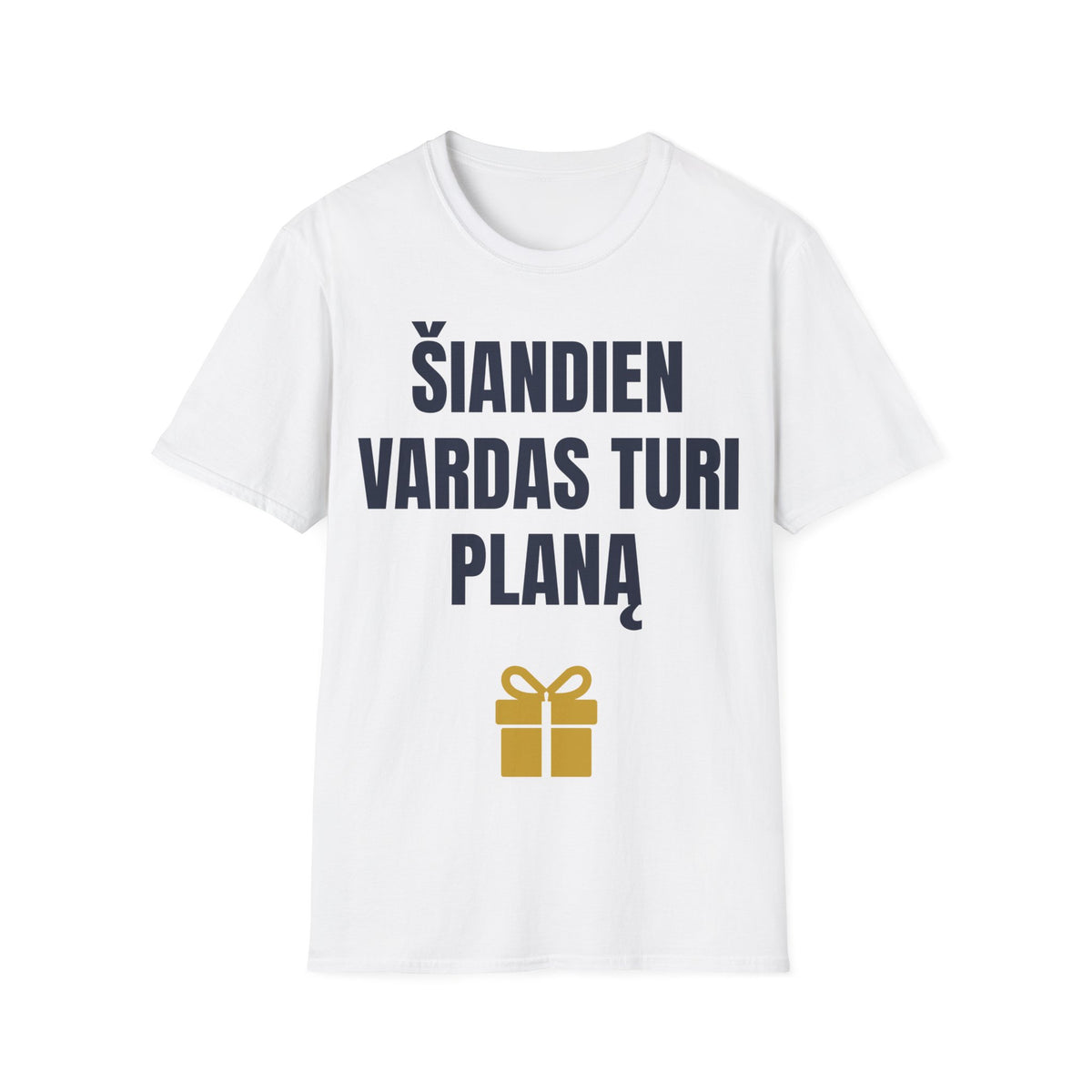 Šiandien vardas turi planą — Marškinėliai, spauda priekyje