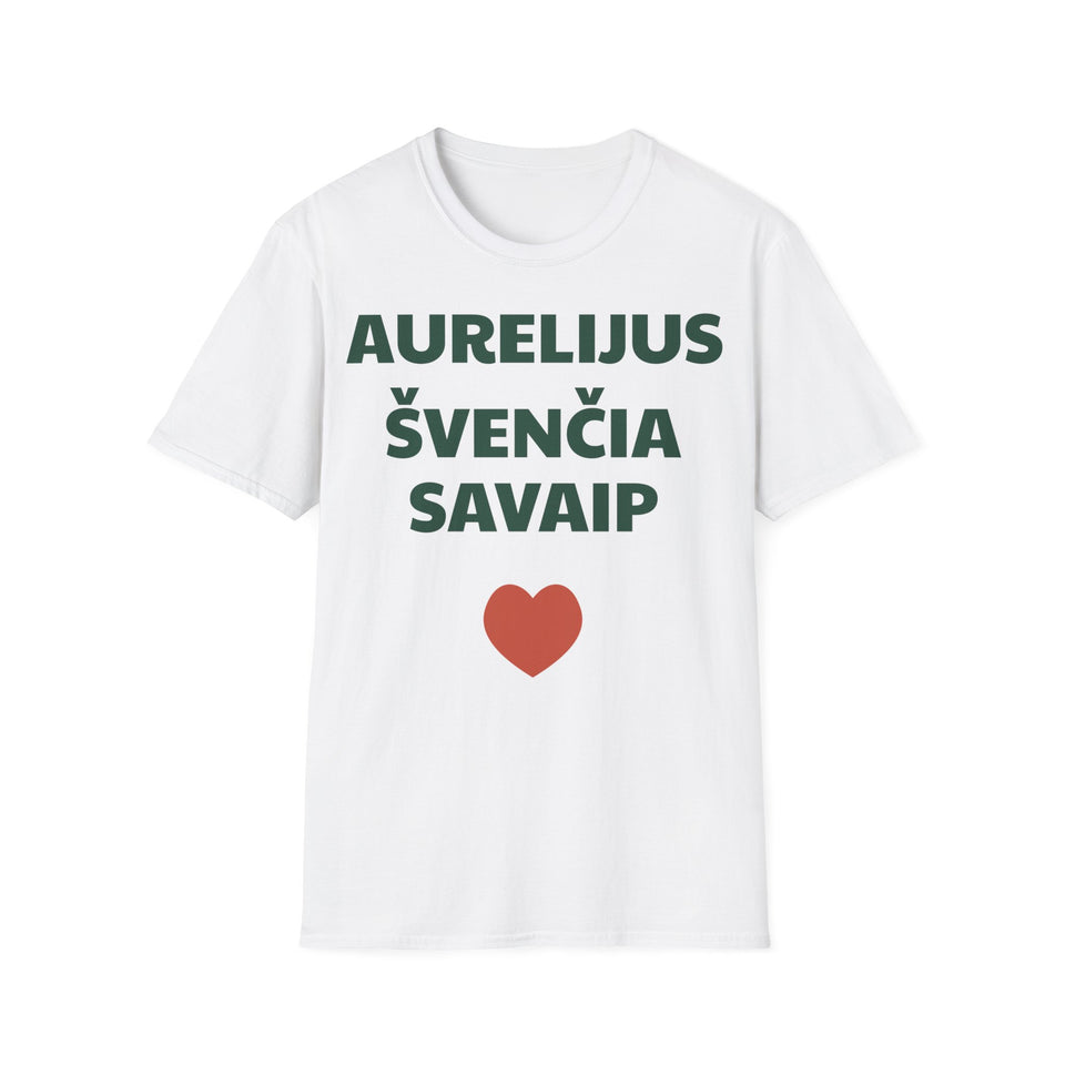 Aurelijus švenčia savaip — Marškinėliai, spauda priekyje