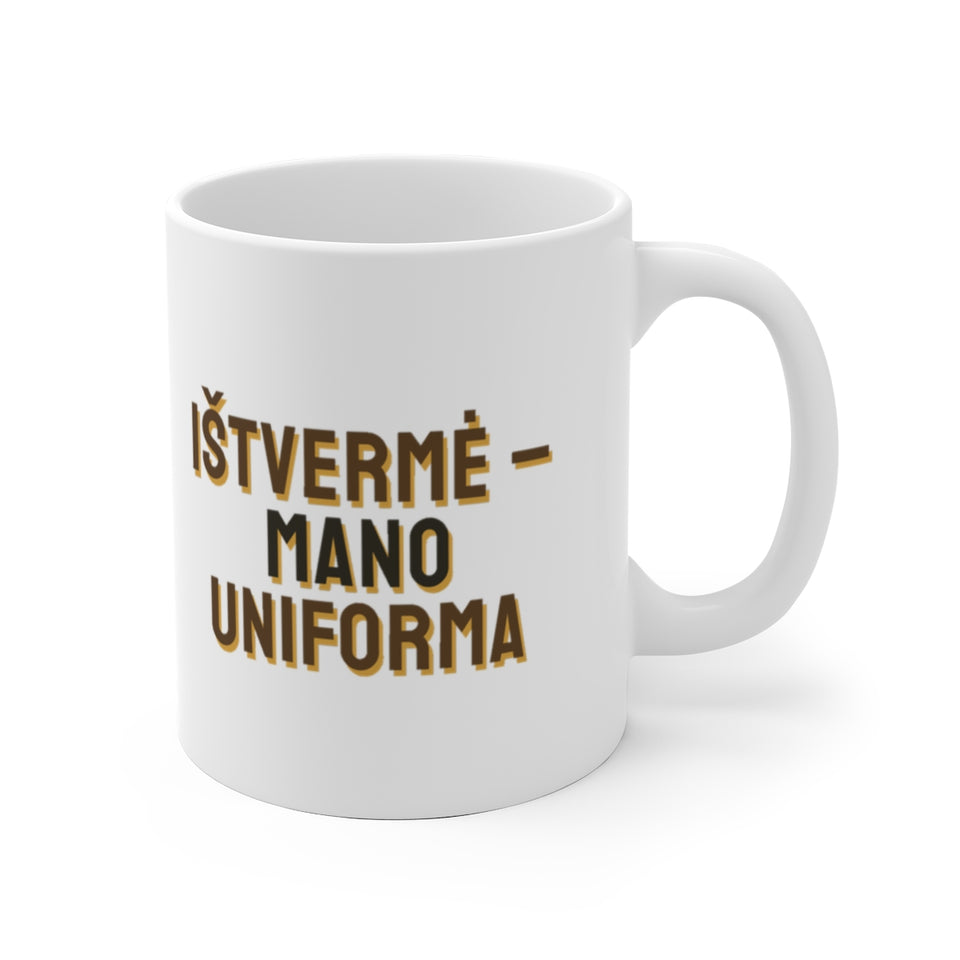 Ištvermė – mano uniforma — Puodelis, spaudos pusė