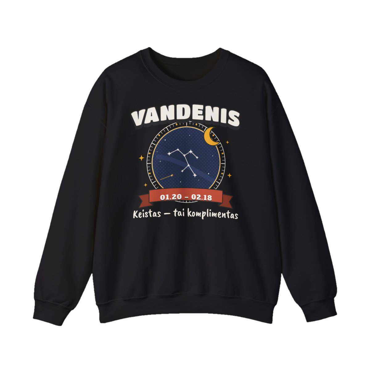 Džemperis „Vandenis: Keistas – tai komplimentas“ – juoda