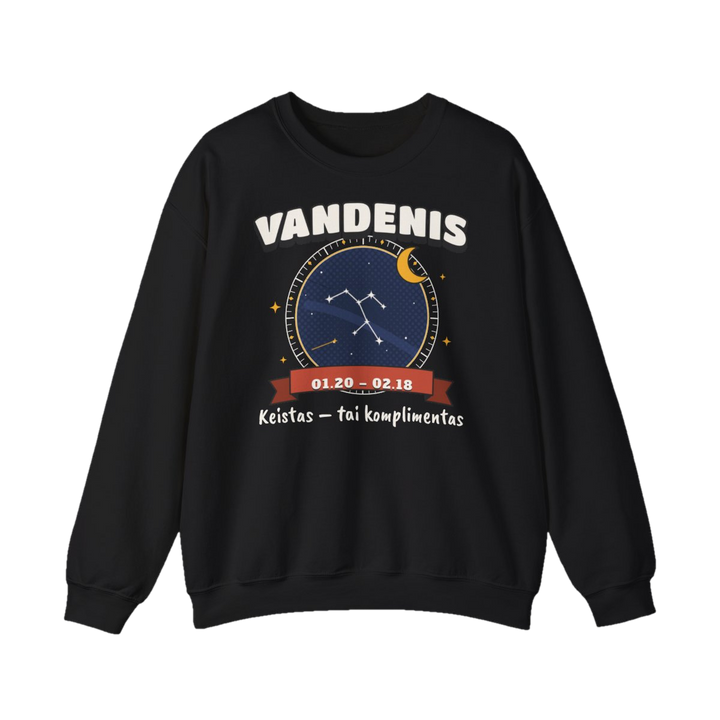 Džemperis „Vandenis: Keistas – tai komplimentas“ – juoda