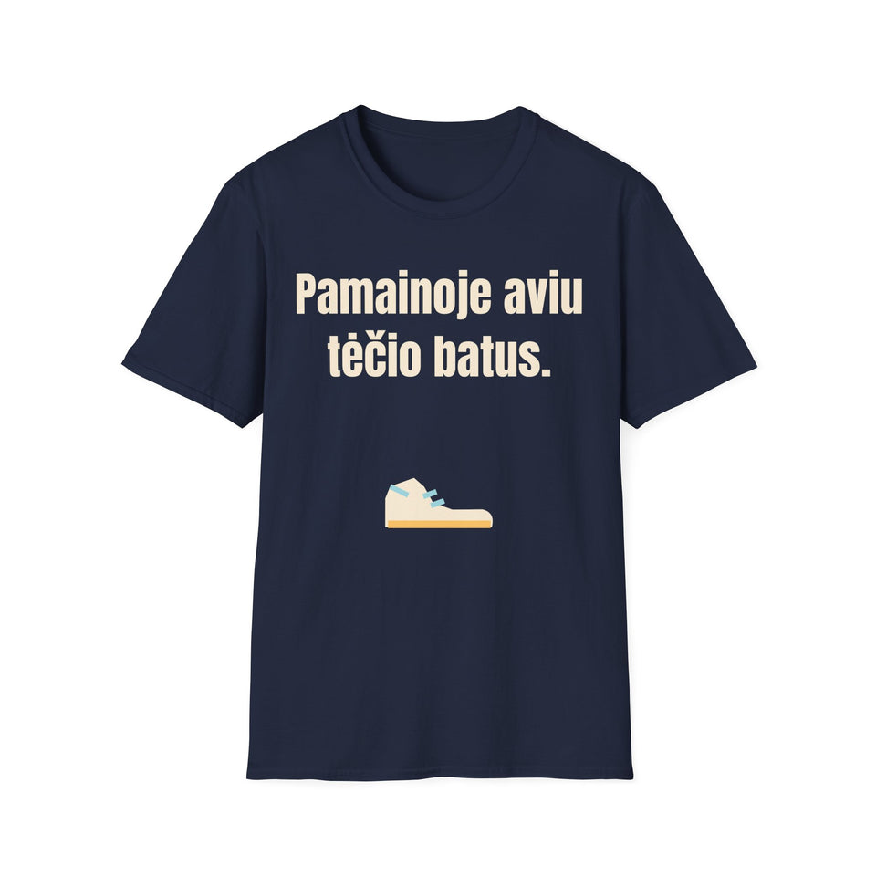Pamainoje aviu tėčio batus.