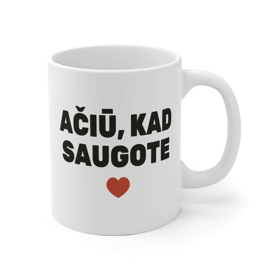 Ačiū, kad saugote — Puodelis, spaudos pusė