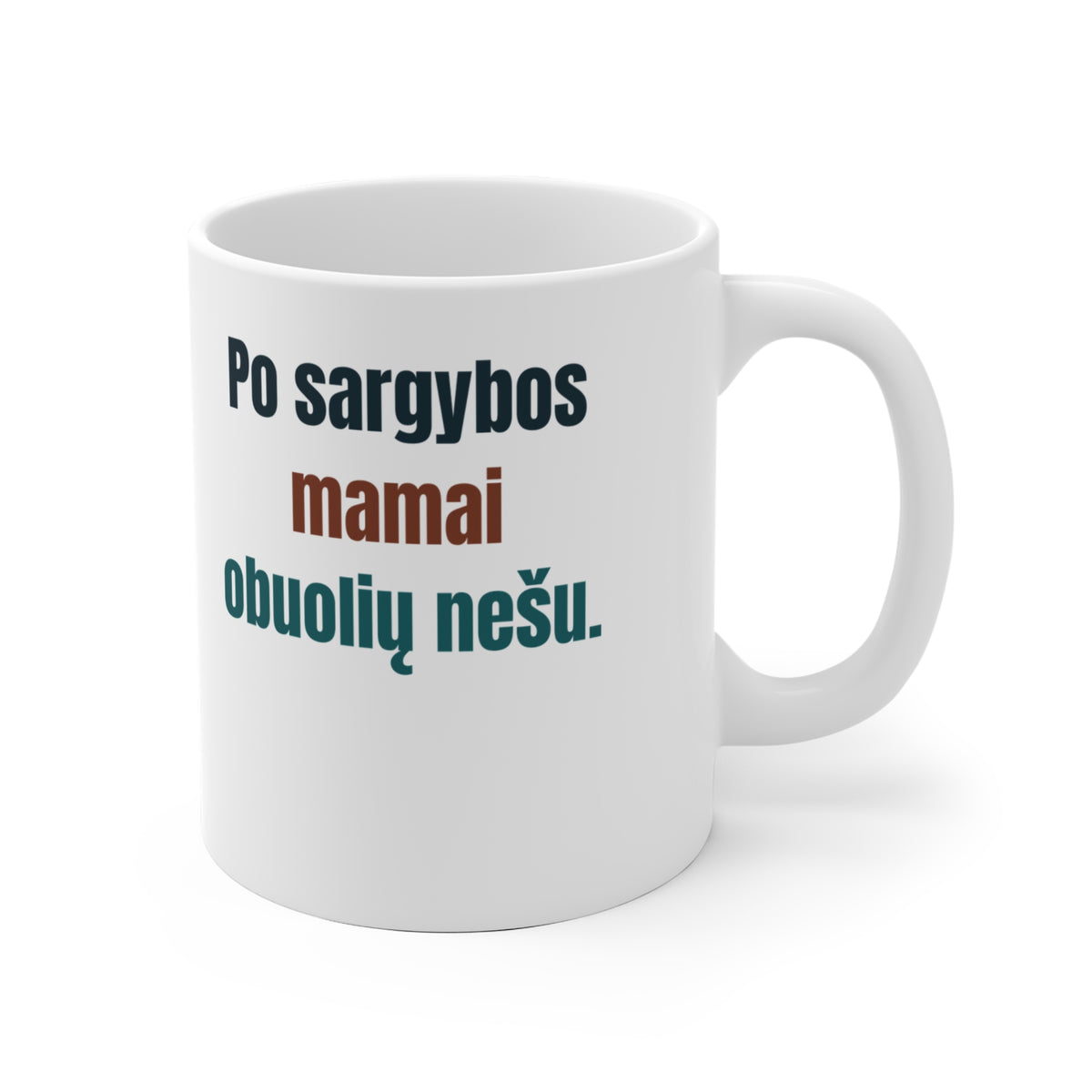 Po sargybos mamai obuolių nešu.