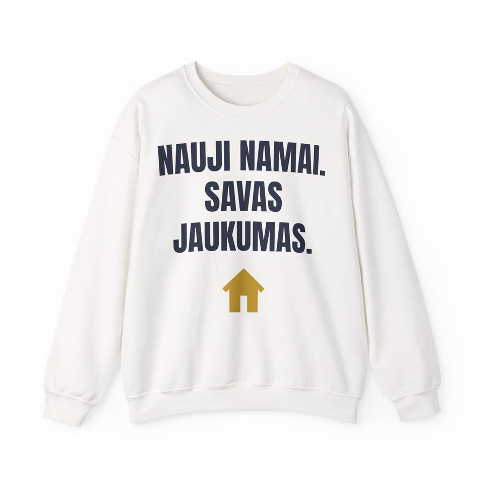 Nauji namai. Savas jaukumas. — Džemperis, spauda priekyje