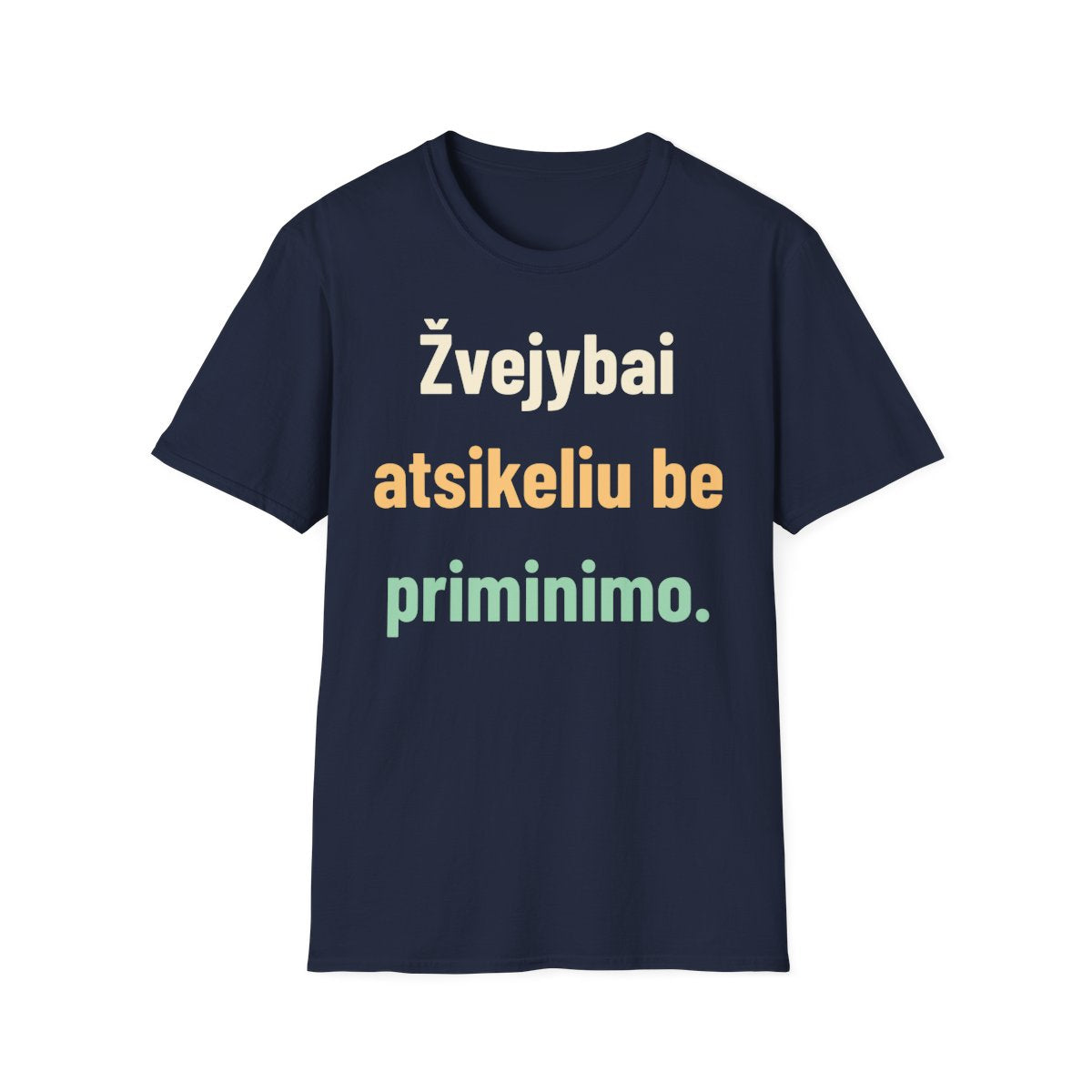 Žvejybai atsikeliu be priminimo. · Marškinėliai · Tamsiai mėlyna