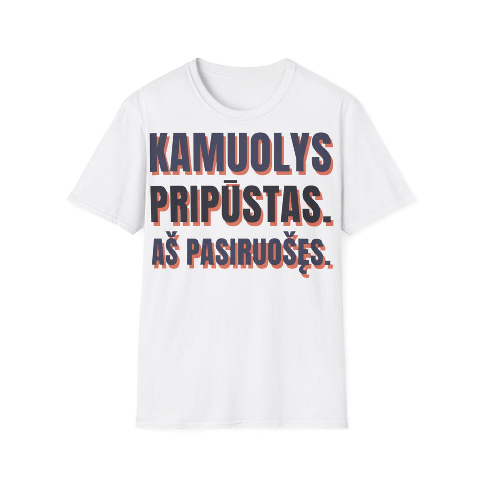 Marškinėliai „Kamuolys pripūstas. Aš pasiruošęs.“ – balta
