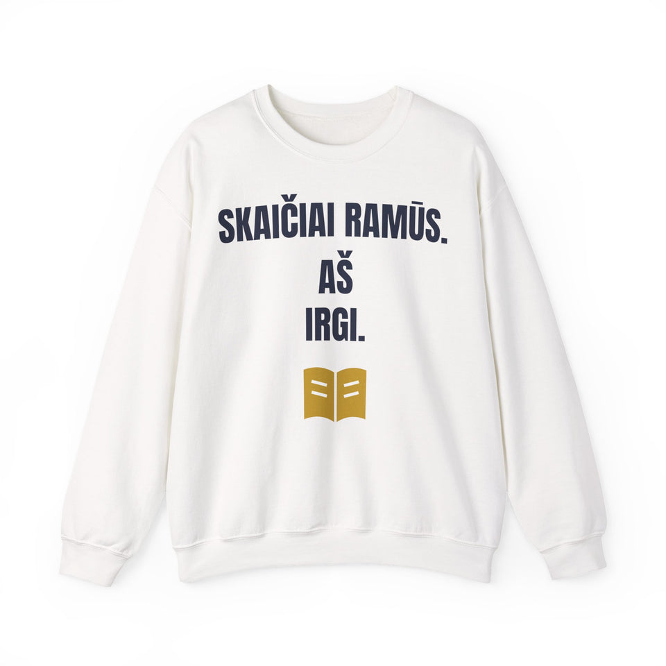 Skaičiai ramūs. Aš irgi. — Džemperis, spauda priekyje