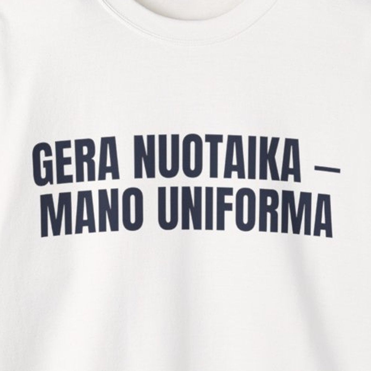 Gera nuotaika – mano uniforma · Džemperis · spauda priekyje