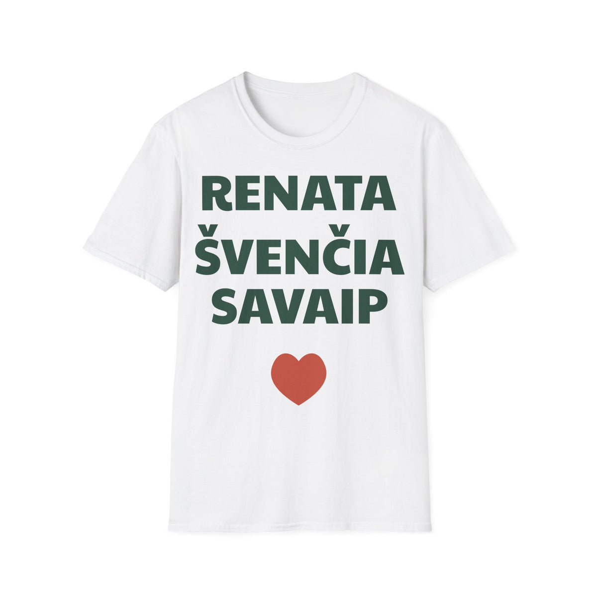 Renata švenčia savaip — Marškinėliai, spauda priekyje