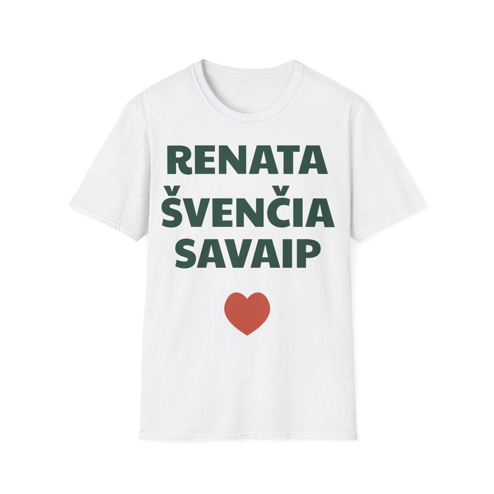 Renata švenčia savaip — Marškinėliai, spauda priekyje