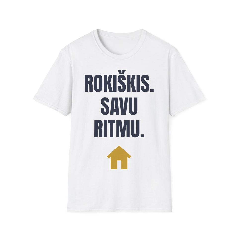 Rokiškis. Savu ritmu. — Marškinėliai, spauda priekyje
