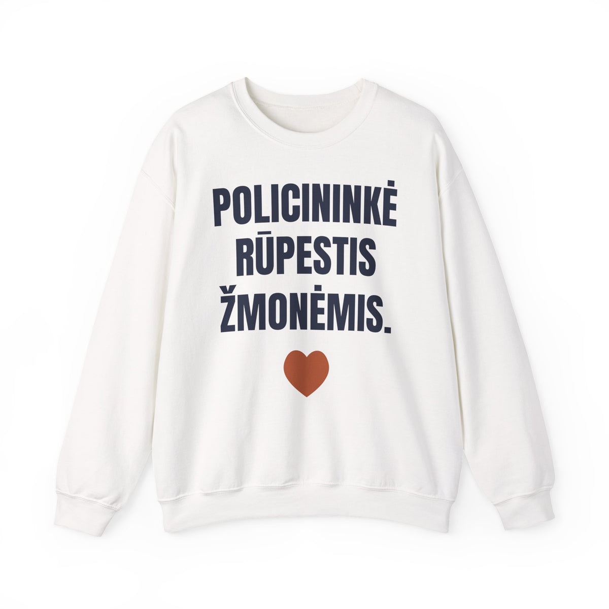 Policininkė. Visada šalia. – Policininkė. Rūpestis žmonėmis. — Džemperis, spaudos vaizdas