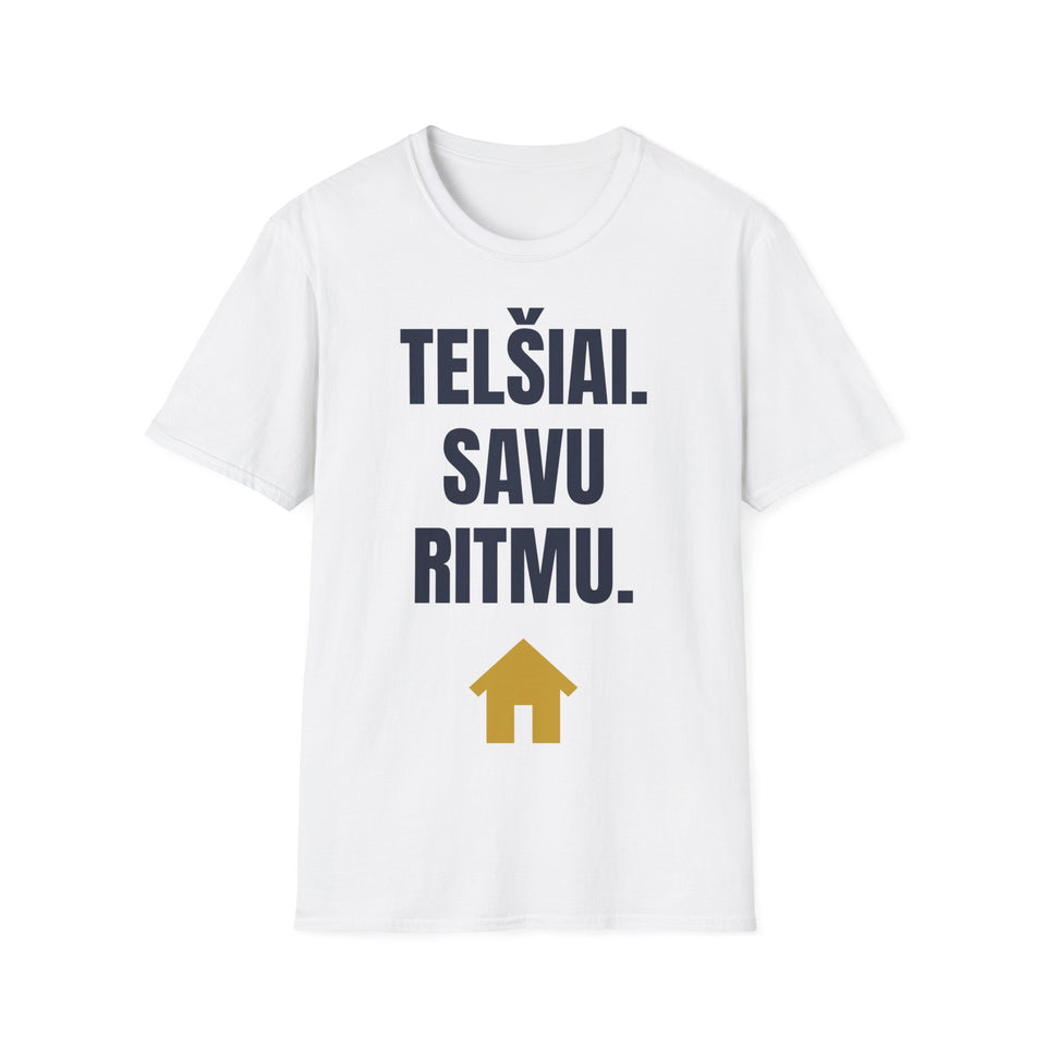 Telšiai. Savu ritmu. — Marškinėliai, spauda priekyje