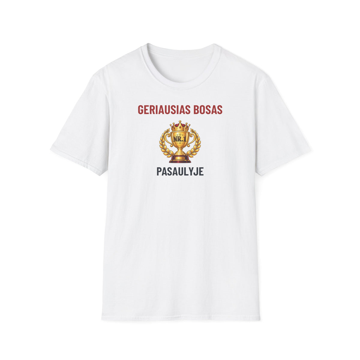 Marškinėliai „Geriausias bosas pasaulyje“ – Balta