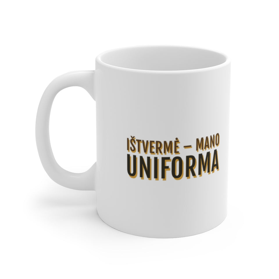 Ištvermė – mano uniforma — Puodelis, spaudos pusė