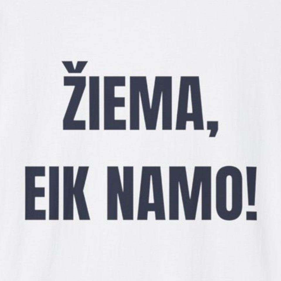 Žiema, eik namo! · Marškinėliai · priekis