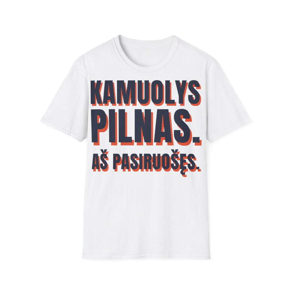 Marškinėliai „Kamuolys pripūstas. Aš pasiruošęs.“ – balta