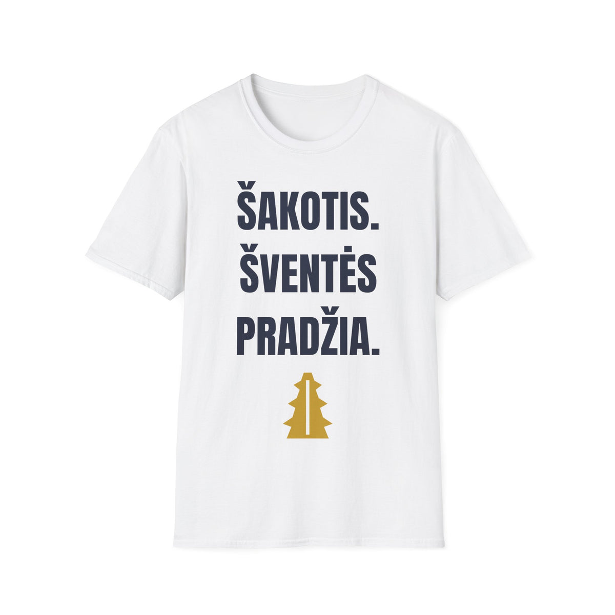 Šakotis. Šventės pradžia. — Marškinėliai, spauda priekyje