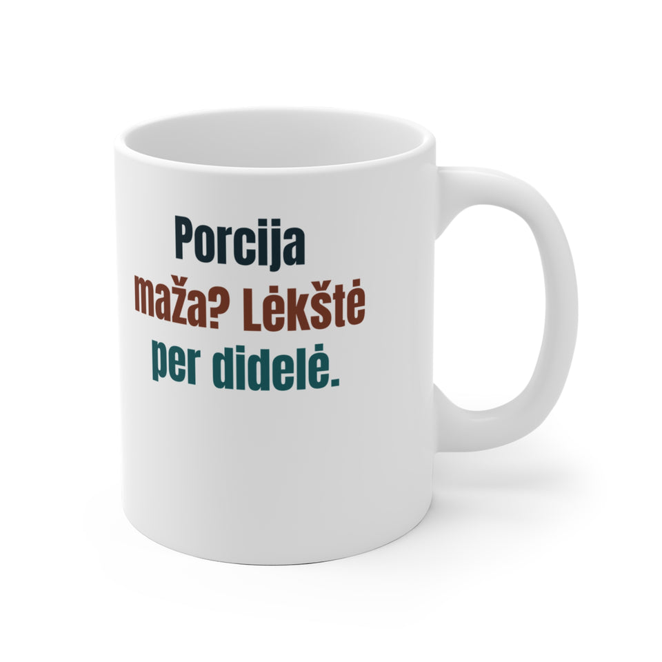 Porcija maža? Lėkštė per didelė.
