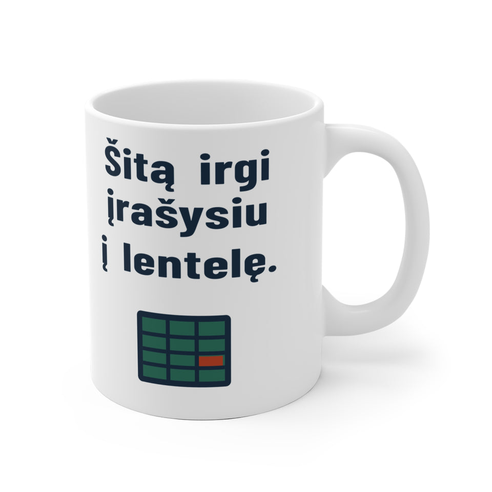 Šitą irgi įrašysiu į lentelę.