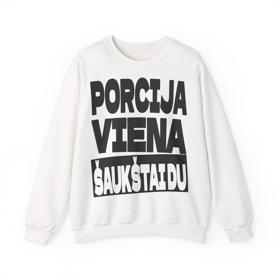 Porcija viena. Šaukštai du.