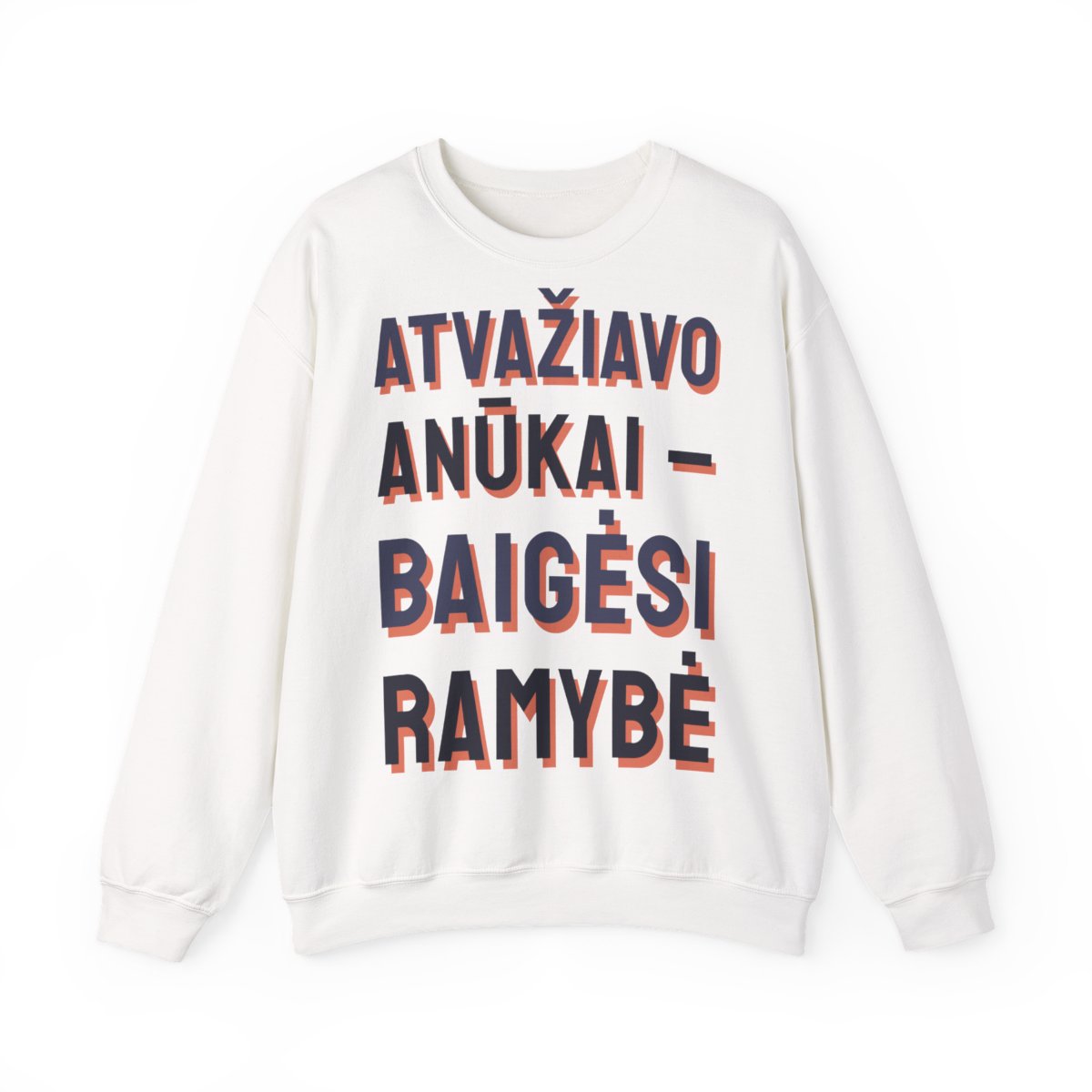 Džemperis „Atvažiavo anūkai – baigėsi ramybė“ – balta